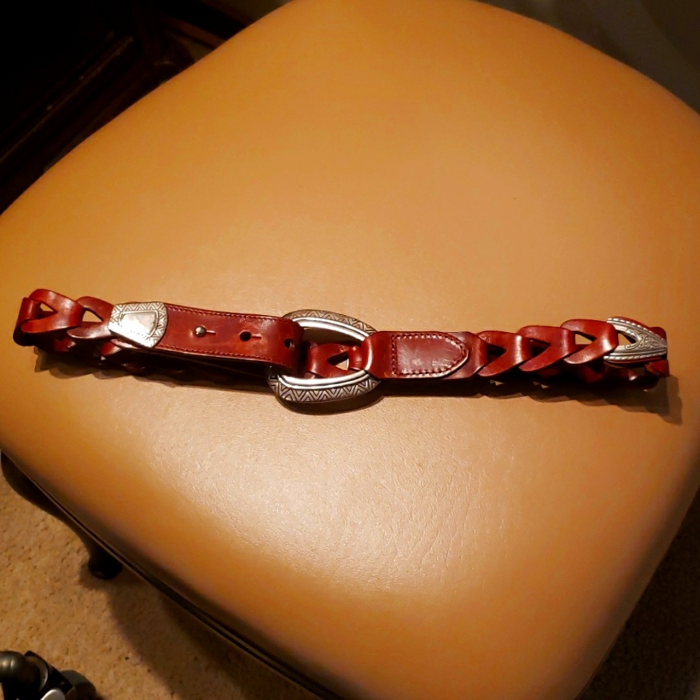 Leather decorative belt